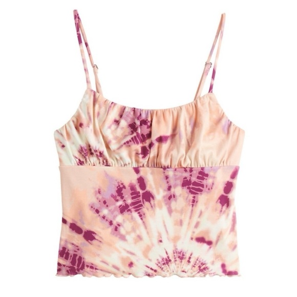 Live To Be Spoiled Tops - NWT Live To Be Spoiled Juniors' Emma Ribbed Cami Tie Dye Size XS Pink Purple